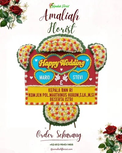 Karangan Papan Bunga Pernikahan di Ciampea